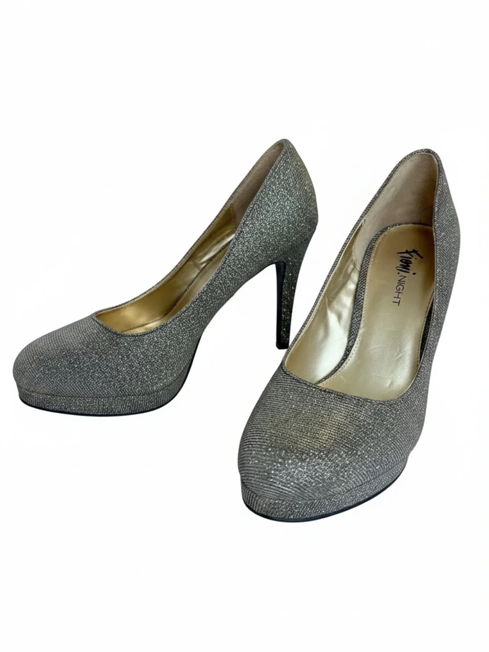 Metallic Shimmer Pumps High Heel Evening Shoes Wedding Bronze Gold-10 Wide
